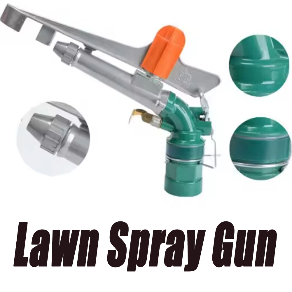 Adjustable Impact Sprinkler Gun Water 360 Degree Irrigation Lawn Spray Gun Alloy