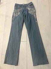 Vintage Cache Y2K Rhinestone Jeans Sz 2 Low Rise Bootcut Glam Denim Bling