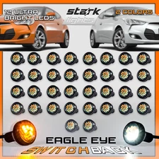 23mm 4014 12 SMD LED Eagle Eye Light Dual Color White Amber Switchback DRL Lamp
