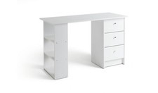 Malibu 3 Drawer Office Desk White Home Office Furniture Workspace