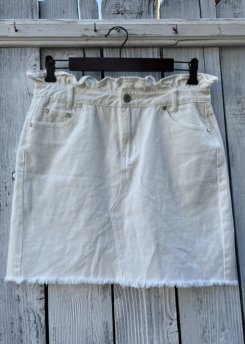 White denim top skirt missguided