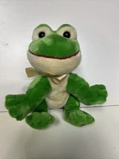 Russ Berrie 2006 Shining Stars Spotted Green Frog  Plush Stuffed Anima 9”