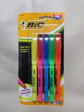 New BIC Highlighter Pens, Assorted Colors, 5 Cnt, Office School Project Supplies