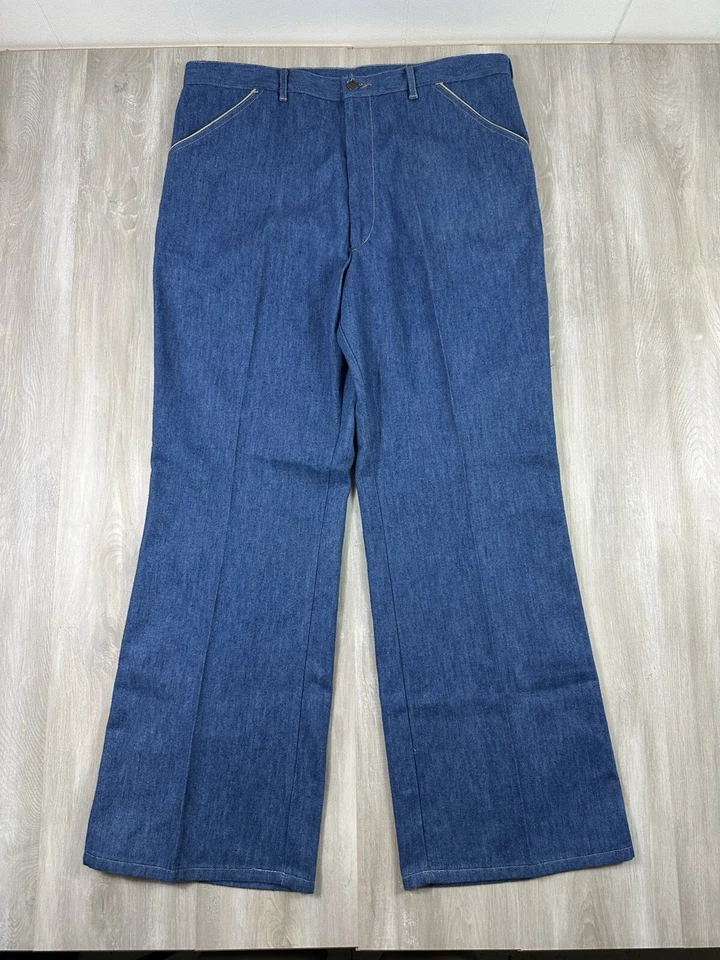 Pantalones de mezclilla vintage Sears The Men’s Store talla 38x29 corte completo azul occidental años 80 Foto 2 de 4