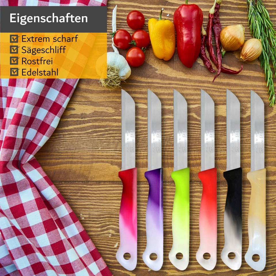 SOLINGEN Germany 6x Obstmesser mit Wellenschliff, 1x Querschäler, 1x Sparschäler - Bild 2 von 4