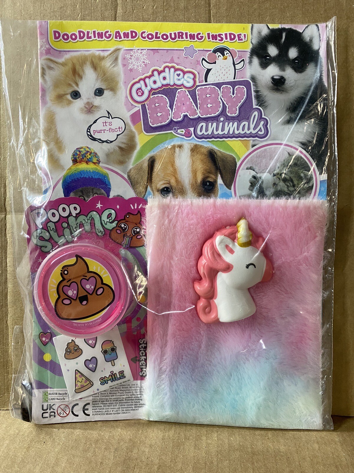 Cuddles Baby Animal magazine Winter Special 2023  + Poop slime & Fluffy Notepad
