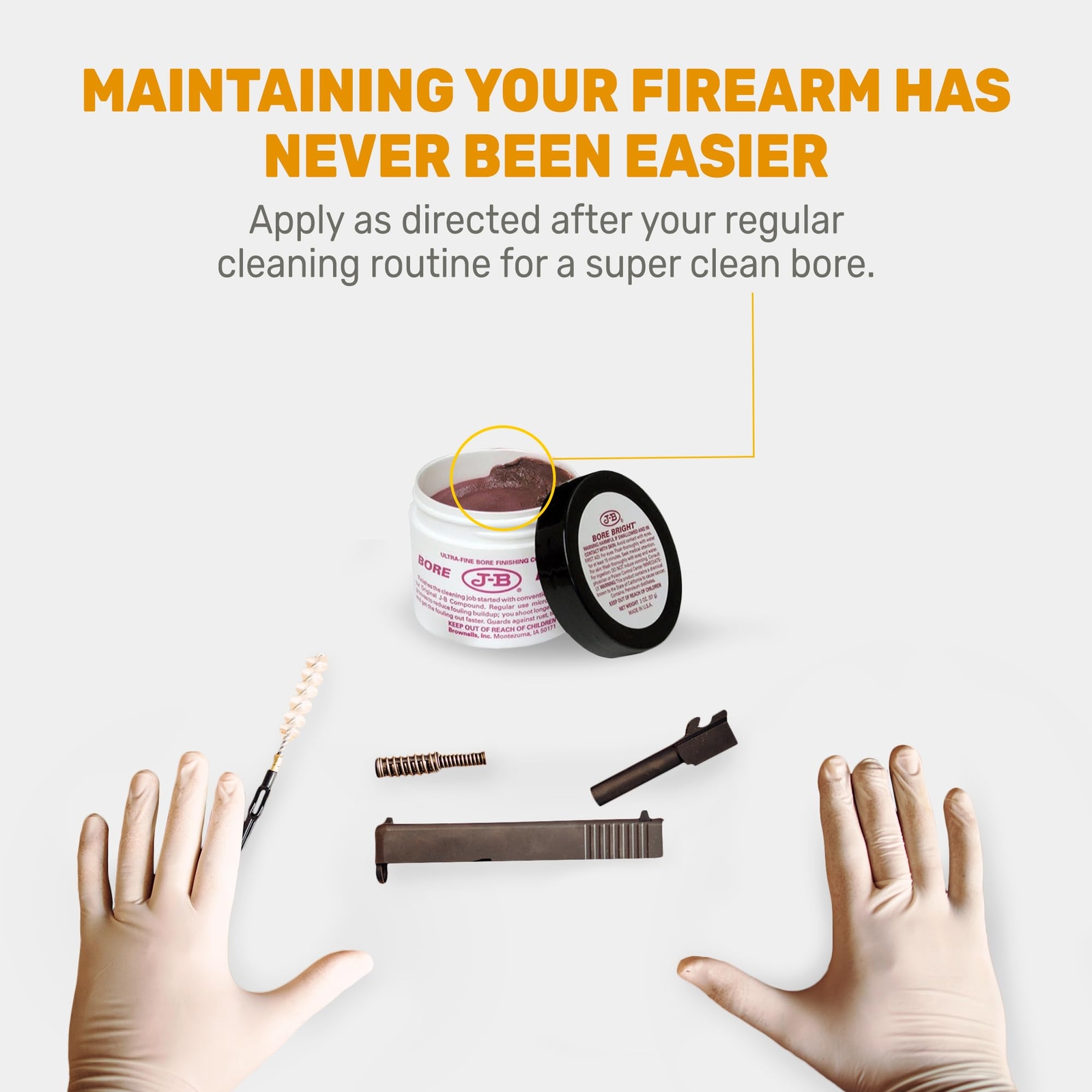 Brownells J-B Bore Bright Gun Cleaner Solvent Oil-Paste