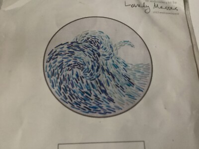 Loveley Messes Emboidery Kit CRASH Ocean Waves New w/hoop