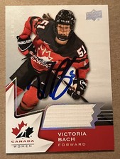 Victoria Bach Signed 2020 Upper Deck Canada Women Jersey PWHL Toronto Sceptres