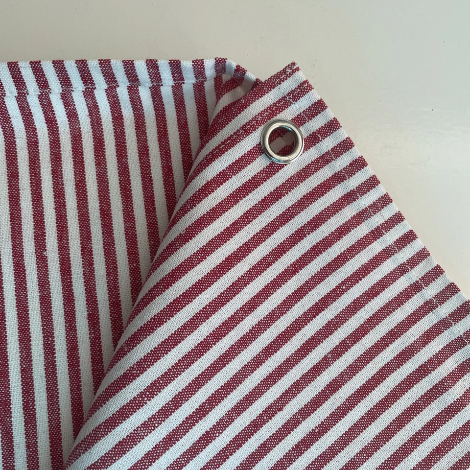 NUEVO Toalla(s) de té a rayas Pottery Barn Wheaton 20 x 30" mezcla de lino ~ rojo y blanco Foto 2 de 4