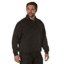 Rothco Firefighter / EMS Quarter Zip Job Shirt - Black - Size 3XLarge