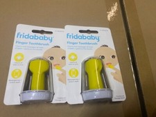  2 Pack Fridababy FINGER TOOTHBRUSH Double Sided W/ Case-Storage Stand NEW 