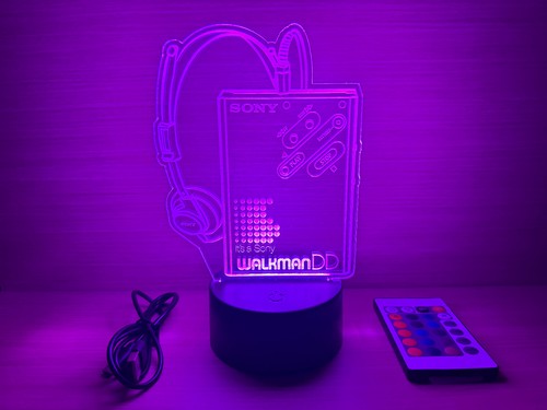 LED Lampe RGB Logo Sony Walkman Cassette WM EX TC DC Sports TPS DD Man Cave FX - Picture 9 of 11