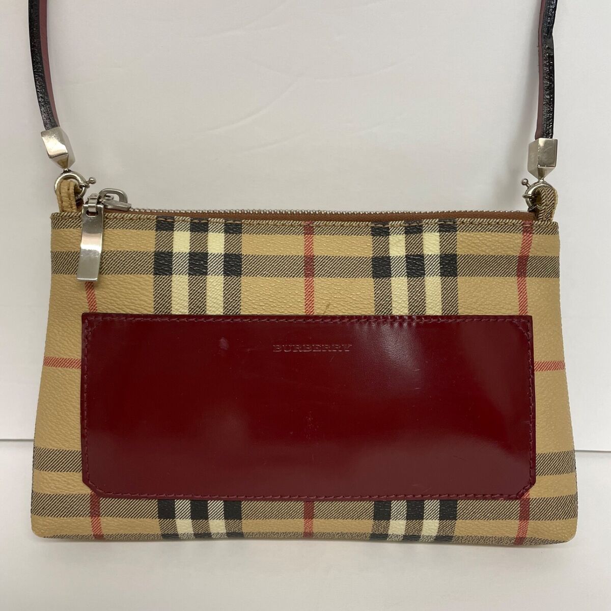 BURBERRY Vintage Nova Check Haymarket Mini Shoulder Bag Pochette Handbag