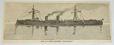 1887 magazine engraving ~ US STEEL CRUISER ~ BALTIMORE