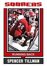 ACEO SPENCER TILLMAN OKLAHOMA SOONERS CUSTOM HAND MADE ART CARD