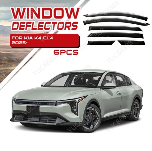 Black Window Vent Visor with Stainless Steel Trim For 2025-2026 Kia K4 Sedan - Bild 4 von 4