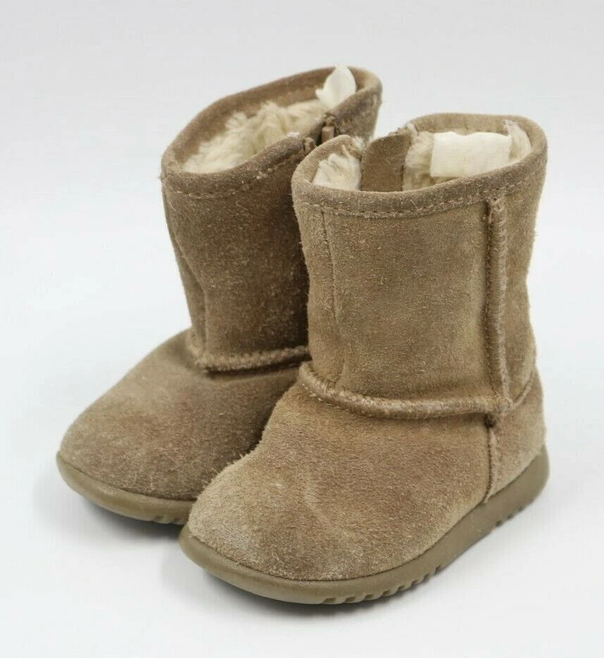 Circo Bebé Niñas Beige Caqui Gamuza Felpa Forrado Medio Pantorrilla Botas Talla 3 Foto 3 de 4