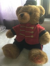 FAO Schwarz Christmas Sit Plush Soldier Teddy Bear W Red Nutcracker Uniform 14