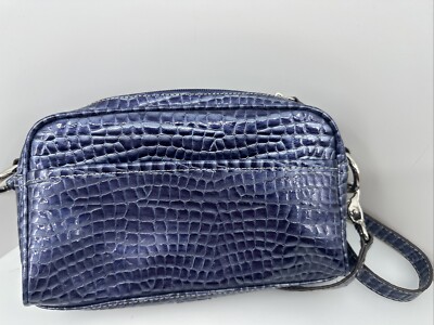 KATHY VAN ZEELAND – Royal Blue/Purple Croc Embossed Crossbody