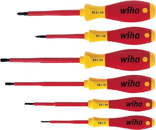 Wiha Softfinish Electric Schlitz/Pozidriv Schraubendreher 6-Tlg., Typ 320NZK6S0-image