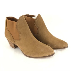 brown booties block heel
