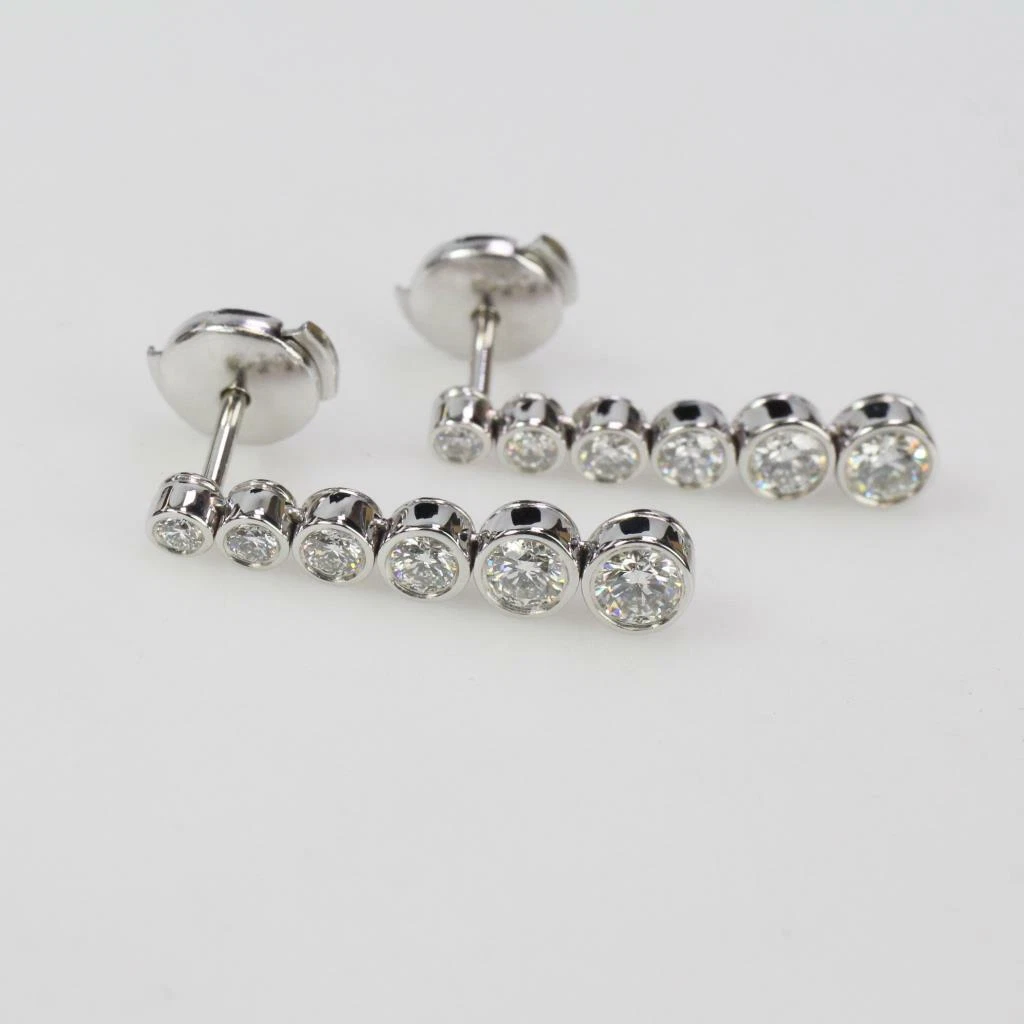 Tiffany Co Platinum Diamond Jazz Graduated Drop Earrings Excellent Authentic