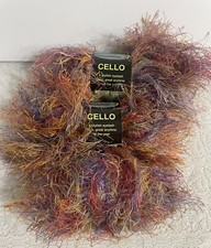 Sensations "Cello" Eyelash Yarn, Multi Jeweltone 3 Skeins 1.75 oz each