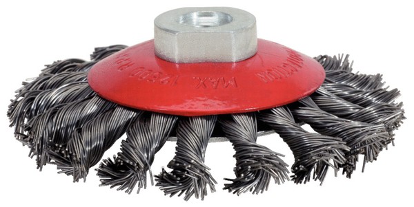 KS Tools Rostfreie Kegelform-StahldrahtrundbüRste, 0, 5Mm, Ø 115Mm (340.0051)-image