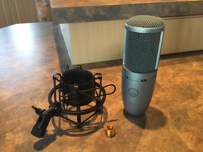 AKG microphone, Perception 120, w/shock Mount. Needs 48v Phantom Power Supply.