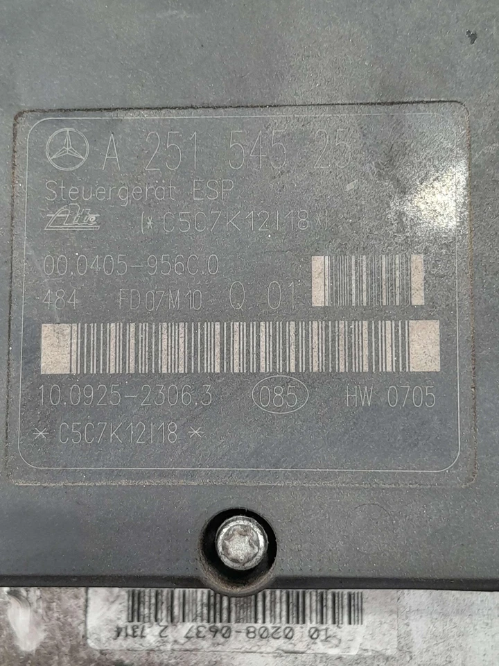 08-11 Conjunto modulador bomba freno antibloqueo ABS Mercedes Benz ML350 W164 FABRICANTE DE EQUIPOS ORIGINALES Foto 3 de 4