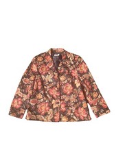 Talbots Floral Business Casual Careerwear Blazer Size XL Petitie Cotton Fabric