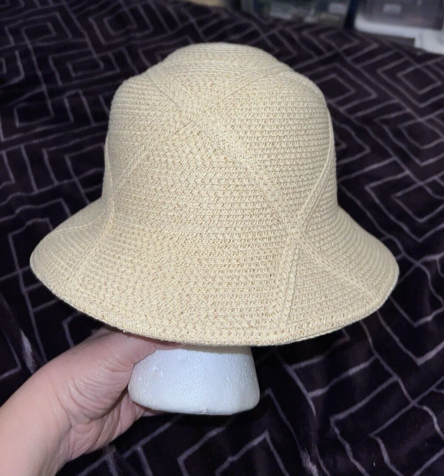 Sombrero de Playa de Verano CHARTER CLUB Paja Trenzada Natural Talla Única Hecho en Italia Foto 4 de 4