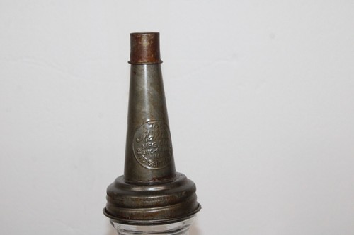 VINTAGE STYLE TEXACO MOTOR OIL GLASS BOTTLE SPOUT QUART GAS STATION ADVERTISING - Picture 5 of 15