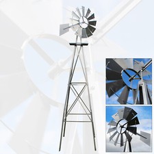 US Windmill 245cm Silver Tone Windmill Wind Chime Ball Bearing Mill