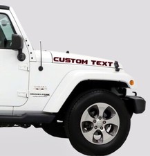 Custom Matte Blackred Text Hood Decal For Jeep 2 Decals High-quality Vinyl