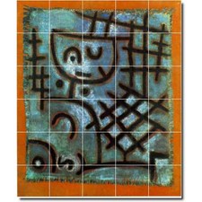 Paul Klee Abstract Painting Ceramic Tile Mural PT04957. 40 x 48 (30) 8x8 tiles