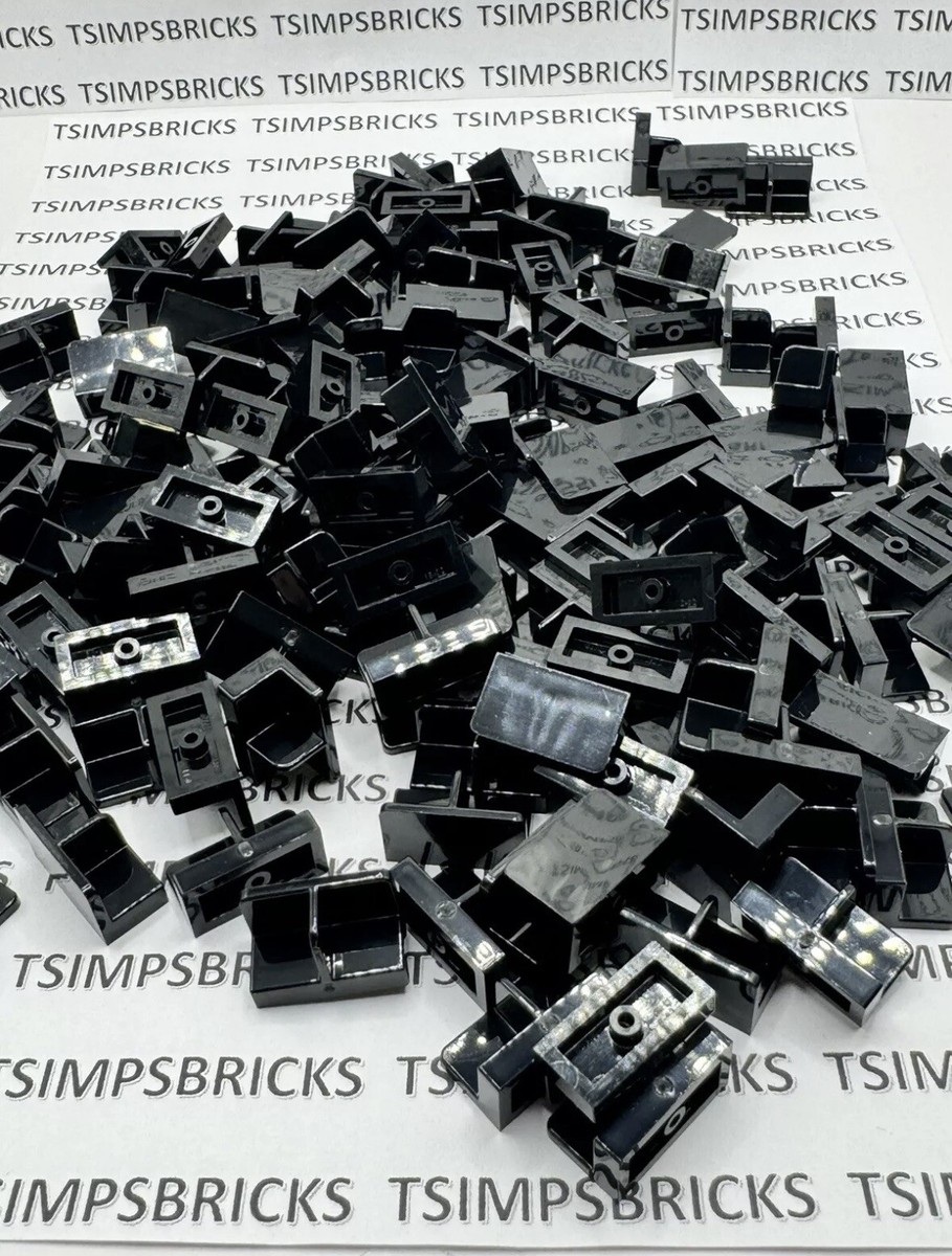 New LEGO 5X Black Panel 1x2x1 with Rounded Corners and Center