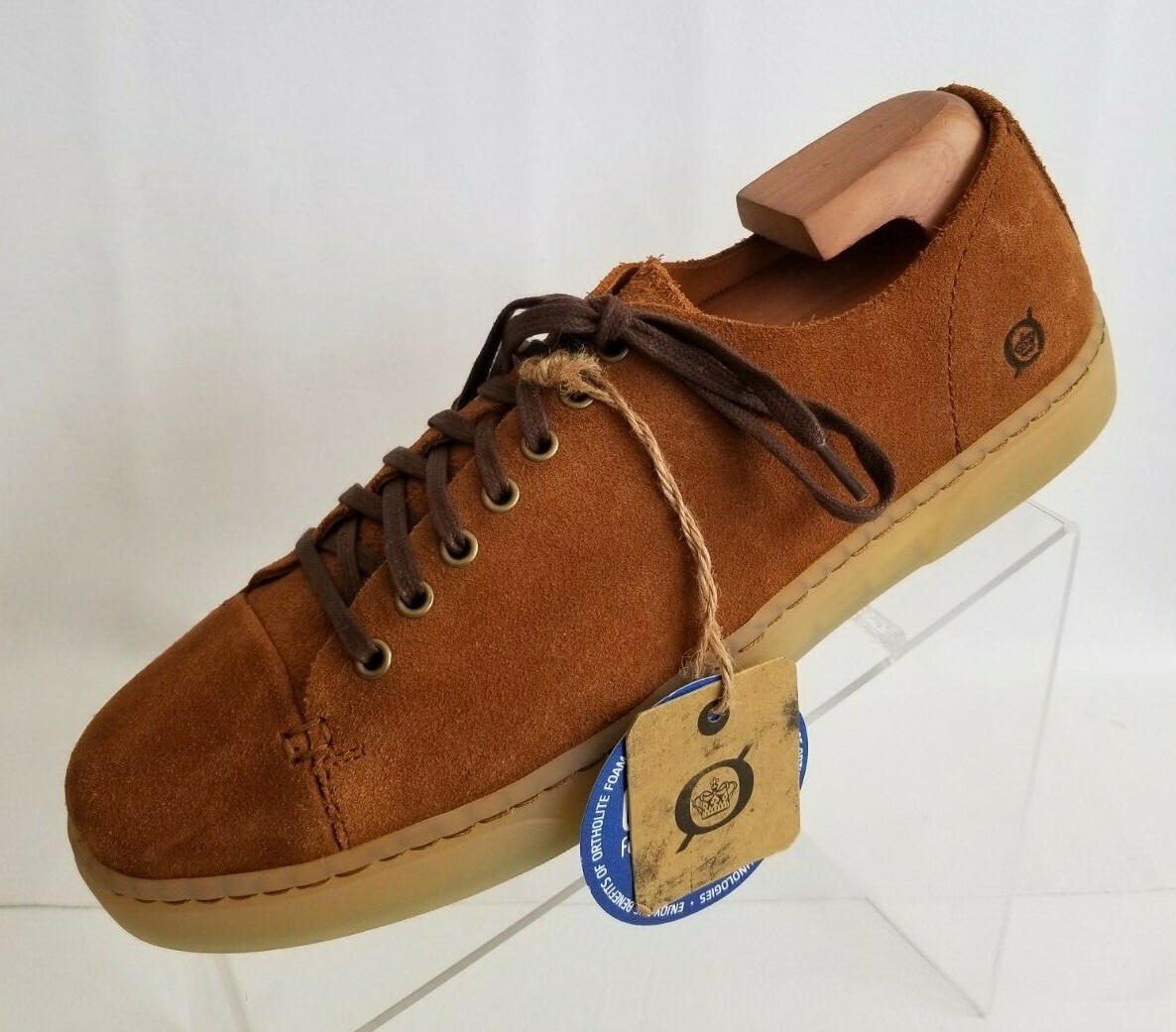 その他 Caramel Born Mens Bayne Sport Sneakers Caramel Leather Suede Lace Up Shoes