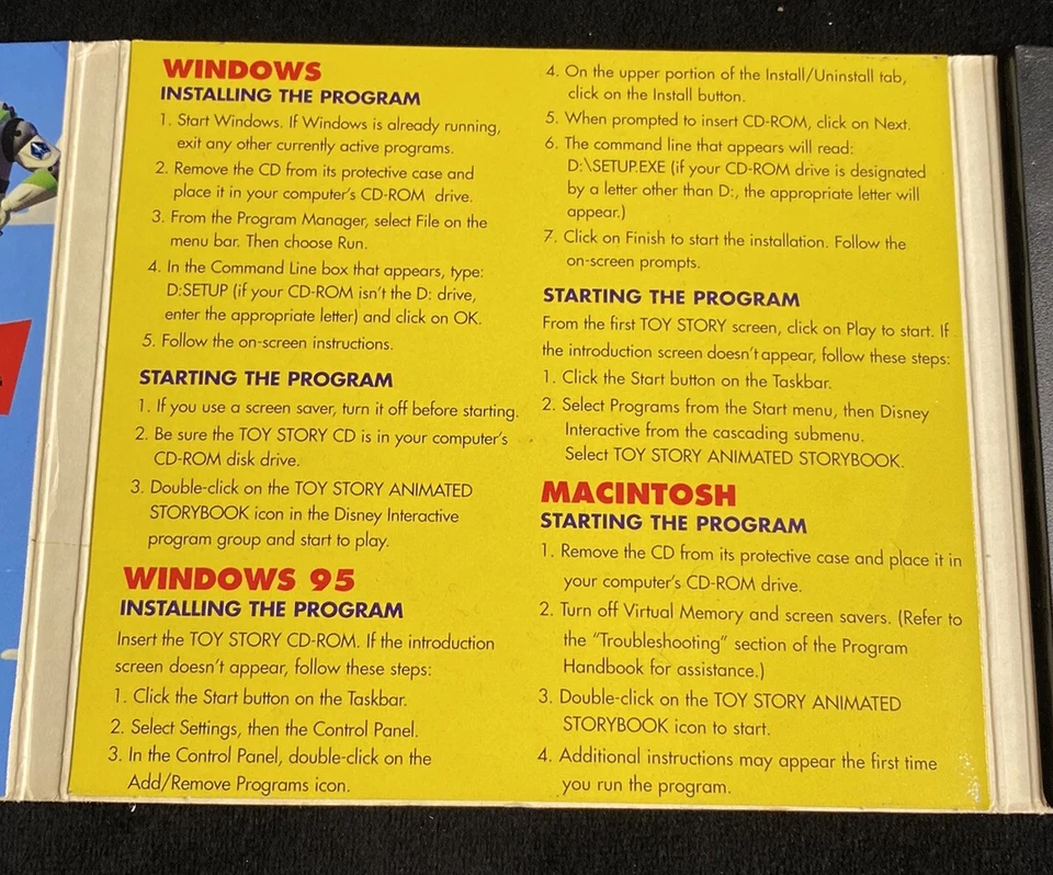 Toy Story Animated StoryBook (1996) Disney PC CD-ROM Vintage - Image 3 of 4