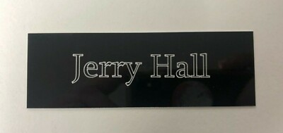 Jerry Hall (Modell) - 105x35mm gravierte Plakette / Platte für signierte Erinnerungsstücke