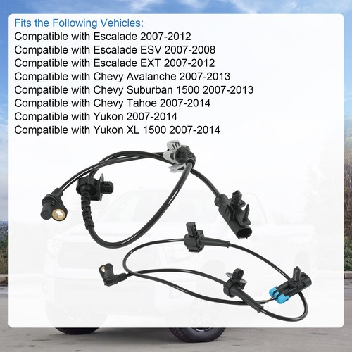 4PCS Front+Rear ABS Wheel Speed Sensor For 07-14 Chevy Tahoe Avalanche GMC Yukon - Picture 3 of 13
