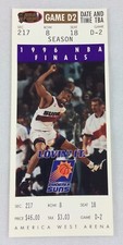 NBA 1996 Phoenix Suns Playoff Game D2 Phantom Basketball Ticket-NBA Finals