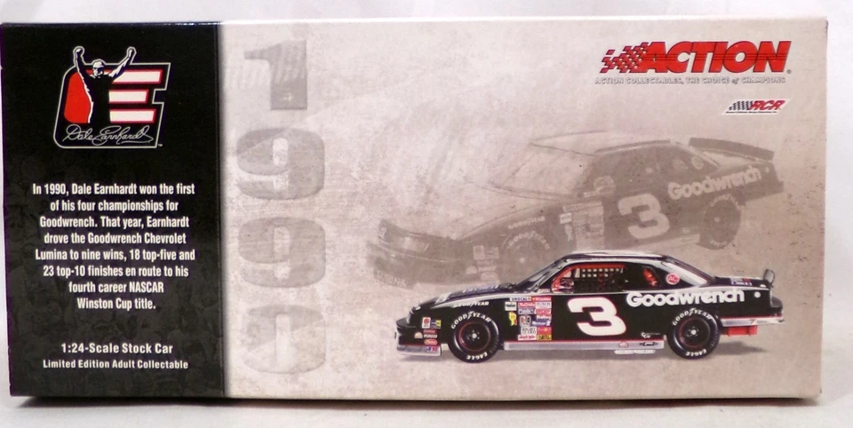 Action NASCAR Dale Earnhardt #3 GM Goodwrench Lumina 1990 1/24 Noir - Photo 1/3