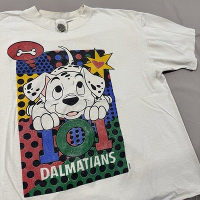 Vintage 90's Disney 101 Dalmatians White T-Shirt Sz M Used