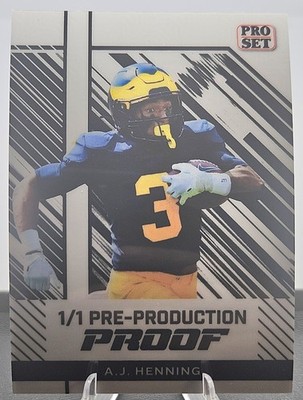 2024 Leaf Pro Set A.J. Henning Pre Production Proof 1/1 Michigan Wolverines