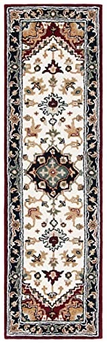  Heritage Collection Runner Rug - 2'3" x 12', Ivory & Red, Handmade  - Image 4 of 4