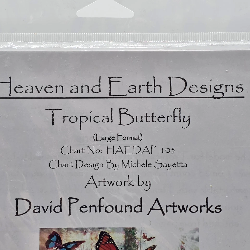 Heaven and Earth Designs Tropical Butterfly Cross Stitch Pattern Large Format - Image 4 of 4