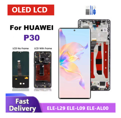 For Huawei P30 ELE-L29 ELE-L09 OLED LCD Display Touch Screen Digitizer + Frame