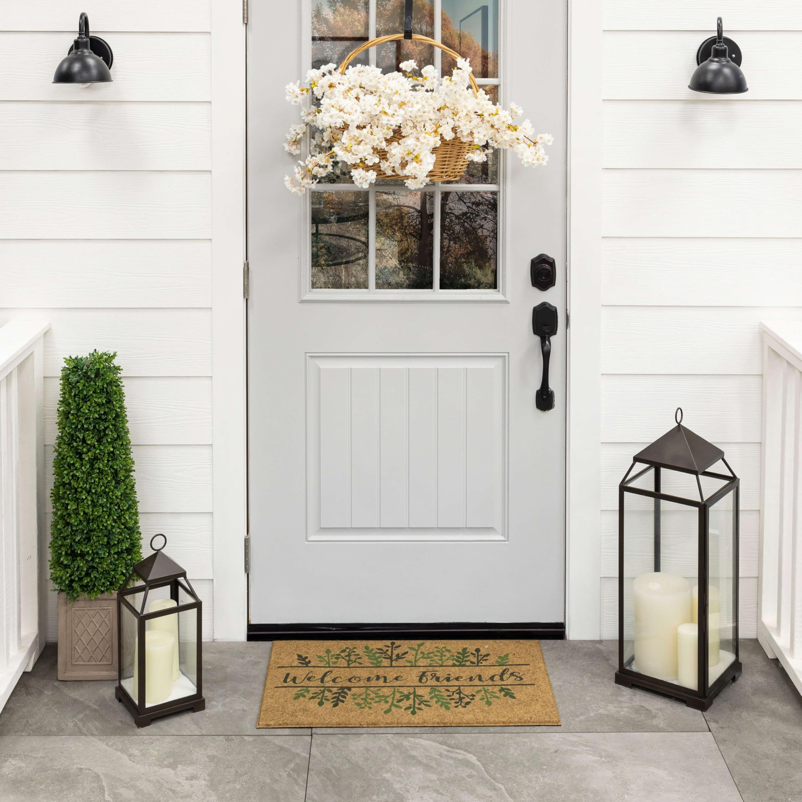 Non-Slip Recycled Rubber All-Weather Entryway Door Mat 1.5x2.5 Feet